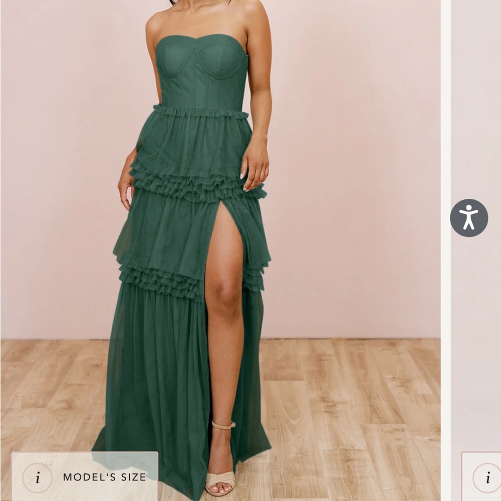 Revelry Adeline Tulle Dress Greenery